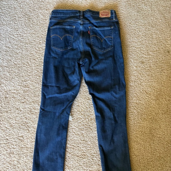 Levi's Dark Blue Distressed Skinny Jeans - Picture 2 of 2